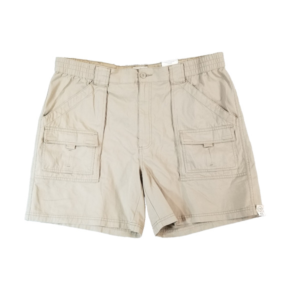 St John's Bay cargo hiking shorts men's 42x7 Brown comfort waist outdoor Cotton